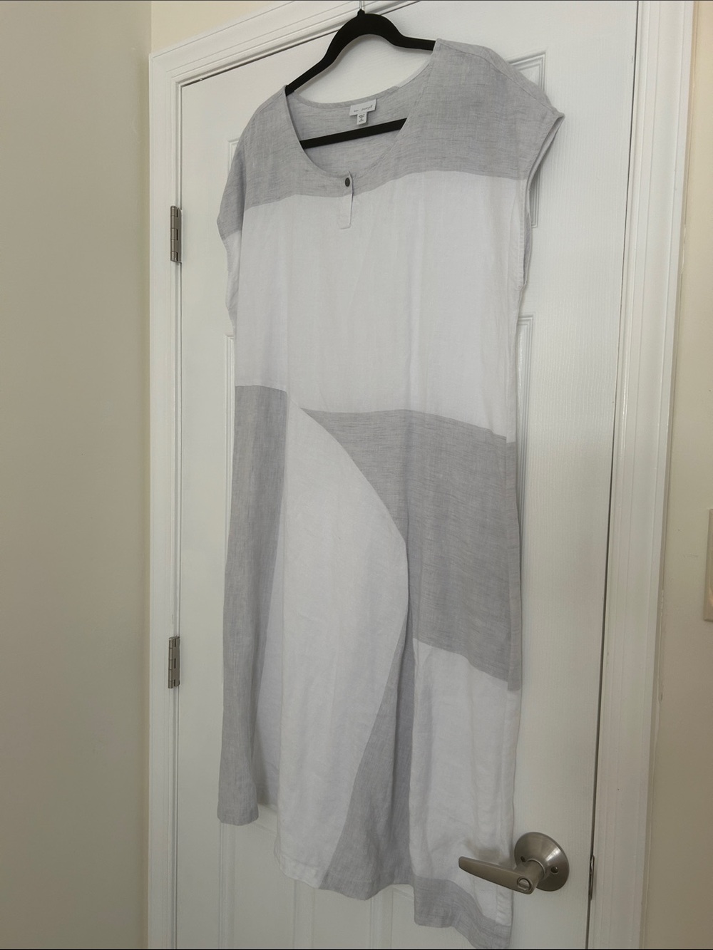 Pure Jill J Jill Abstract Colorblock Linen Midi Dress XLP